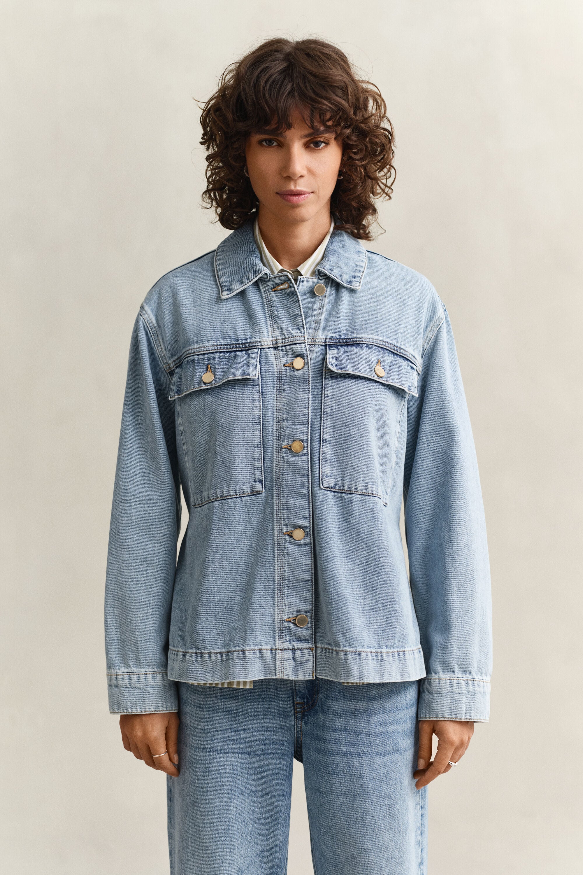 Denimjacka med bälte