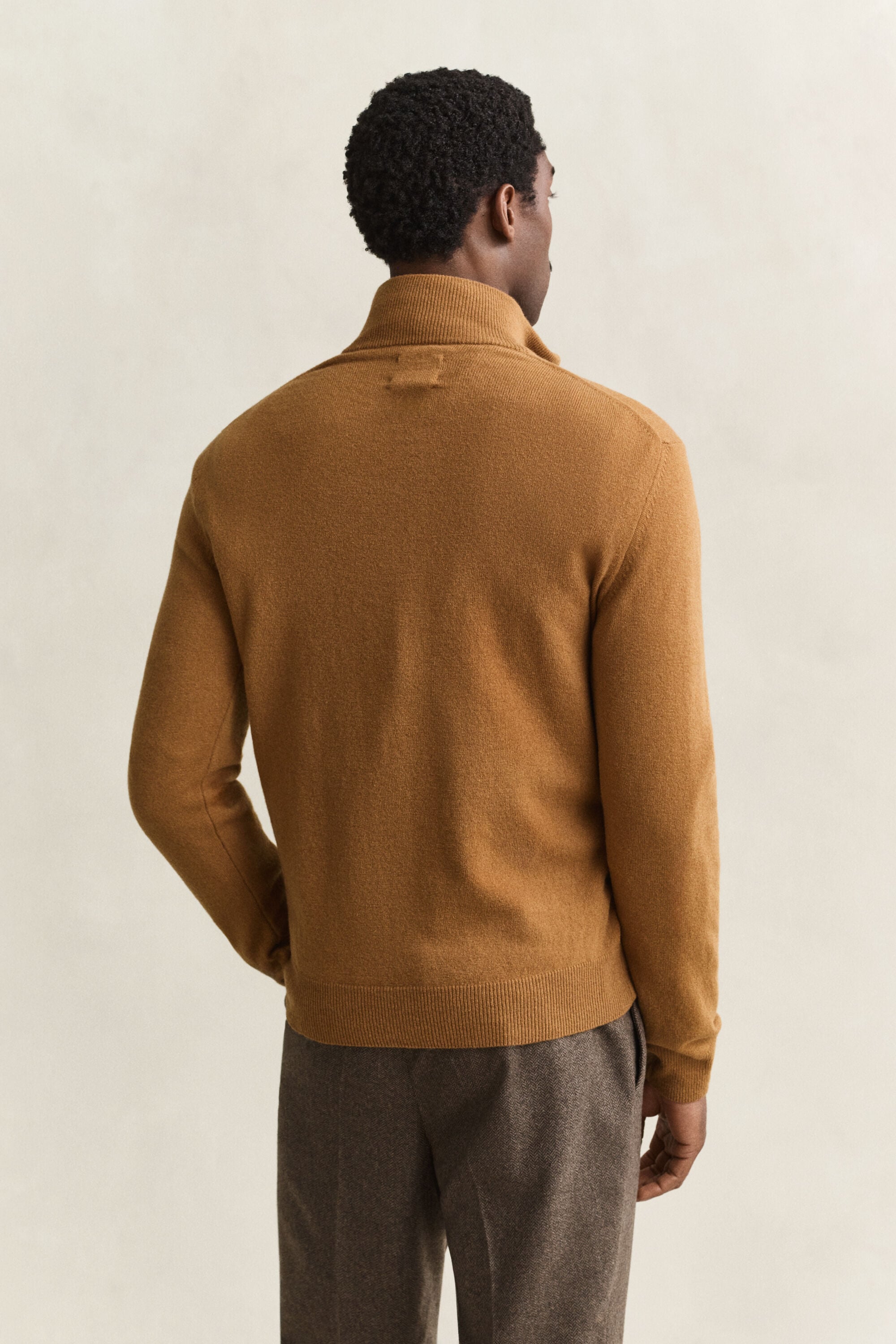 Tröja i lammull med half-zip
