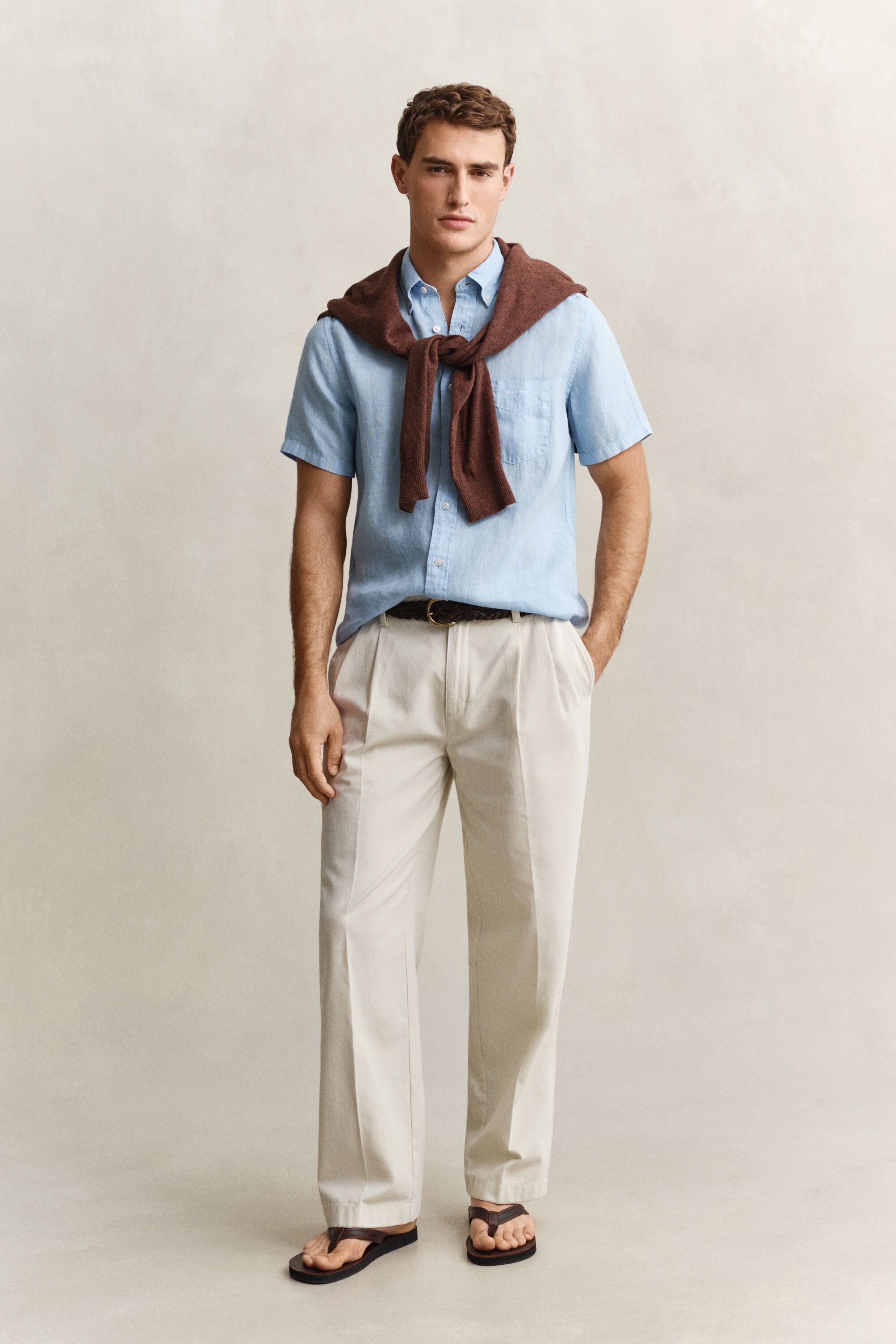 Kortärmad linneskjorta