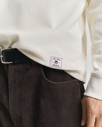 Långärmad farfarströja med våffeltextur