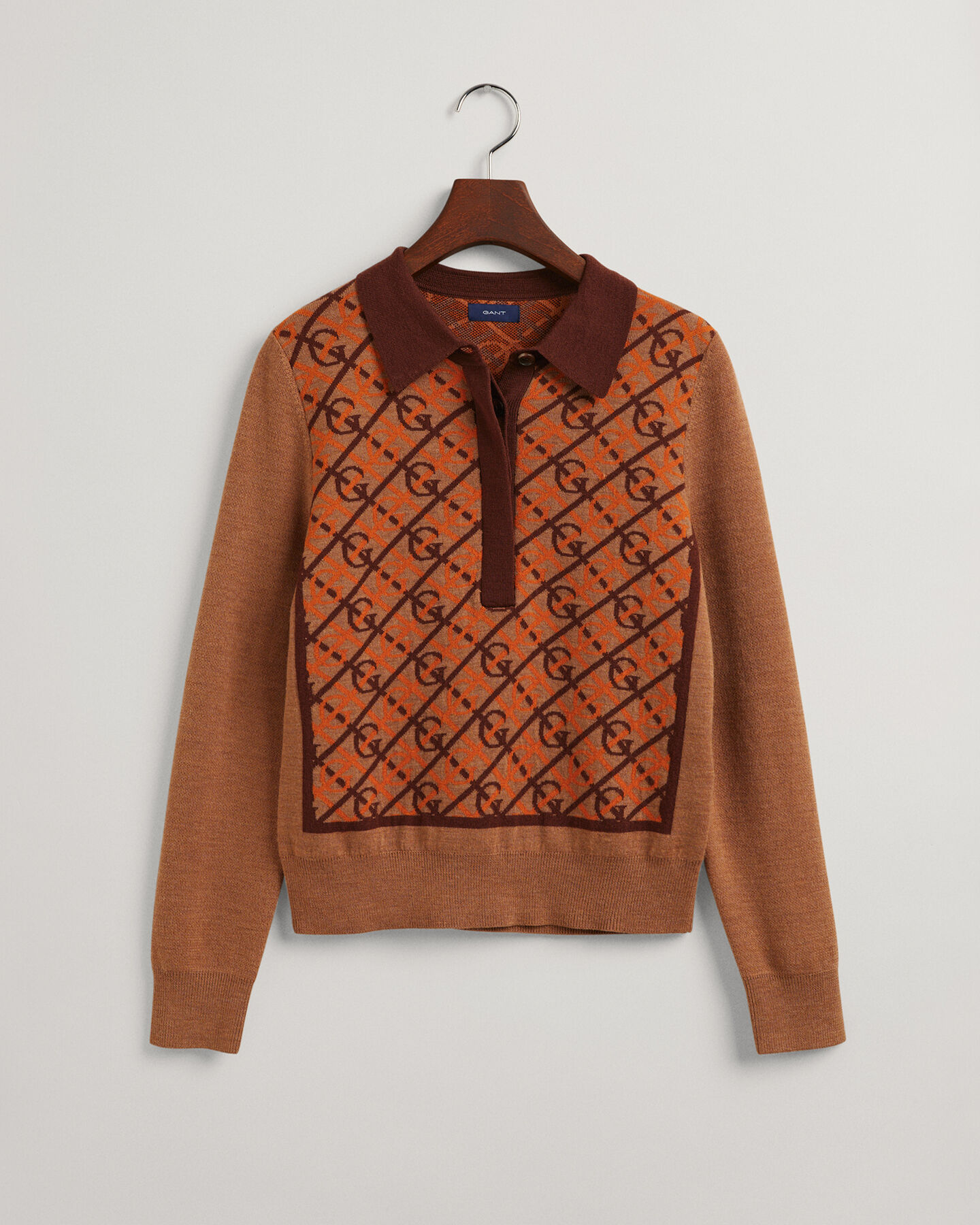 G-mönstrad topp med krage