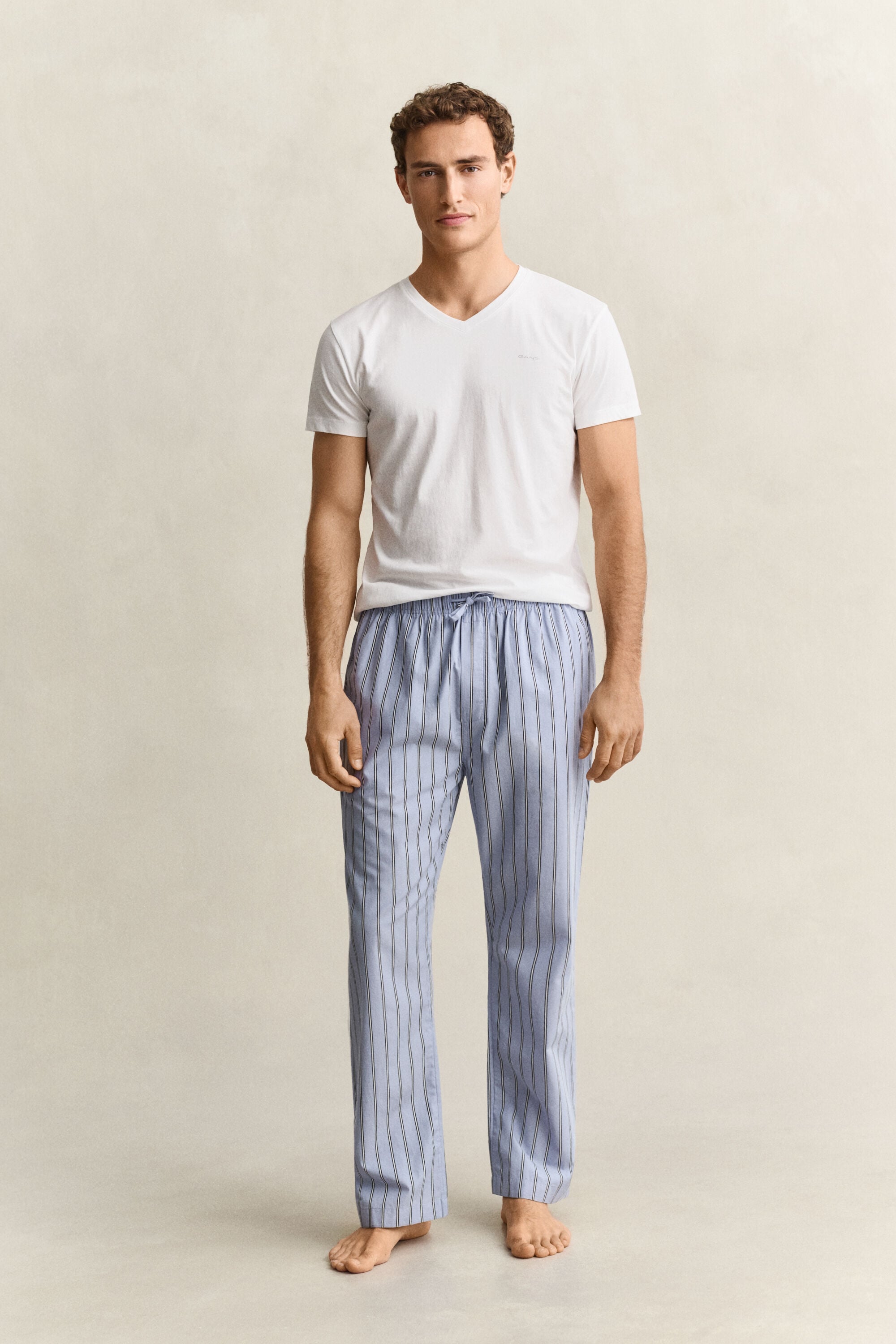 Randiga pyjamasbyxor i poplin