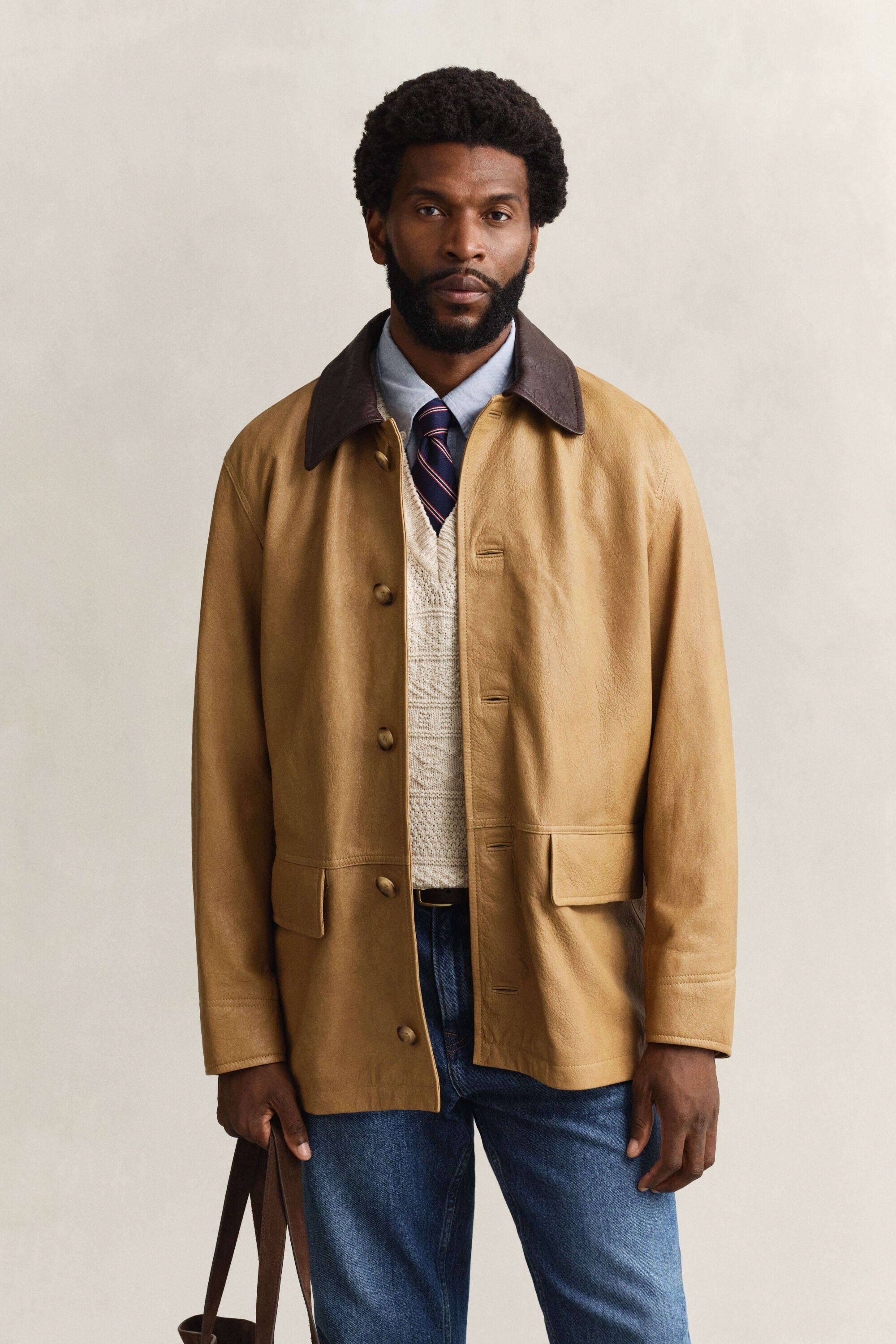 Decker-jacka i läder