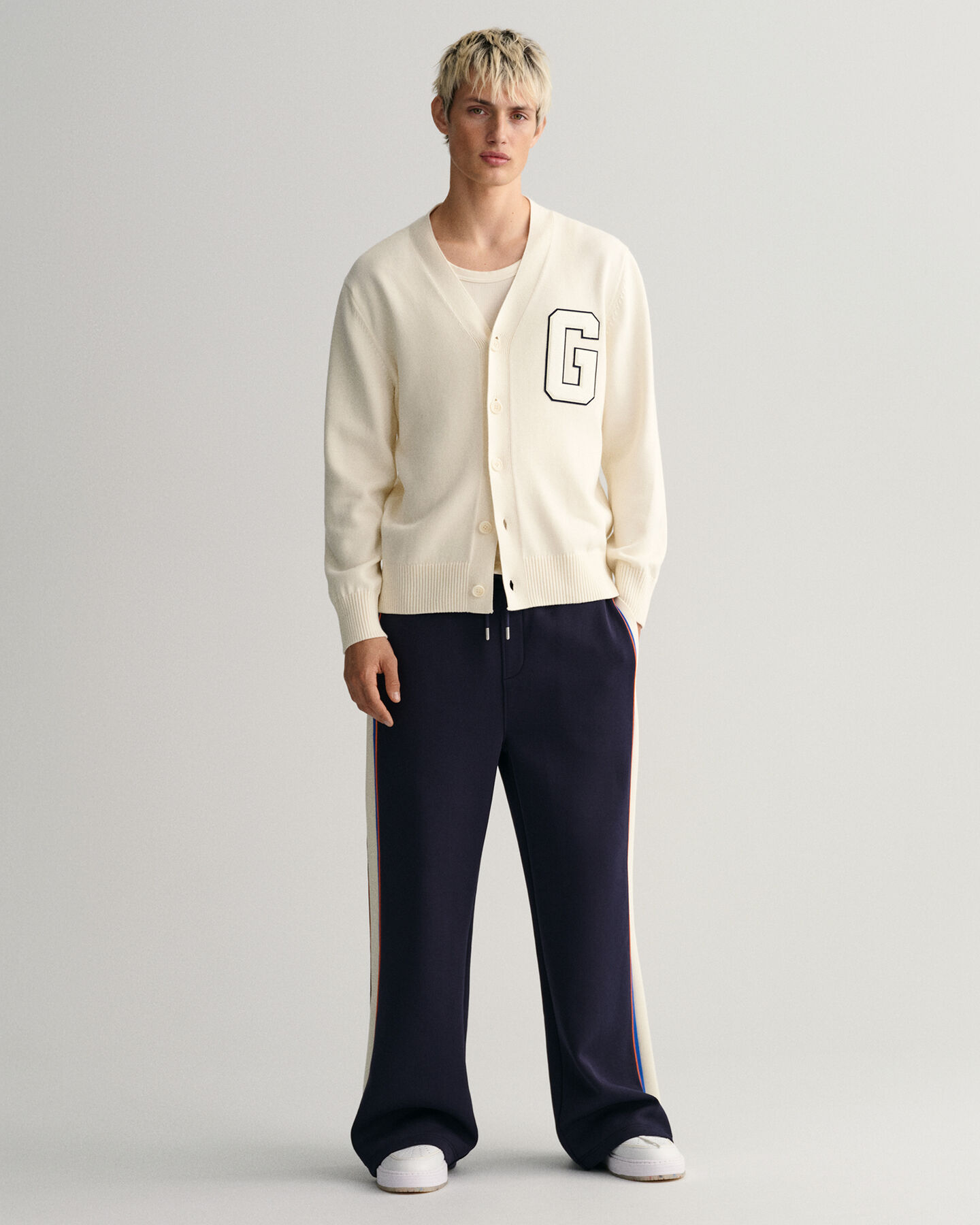 Collegecardigan i supimabomull