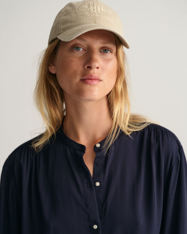 Relaxed fit blus med breda manschetter