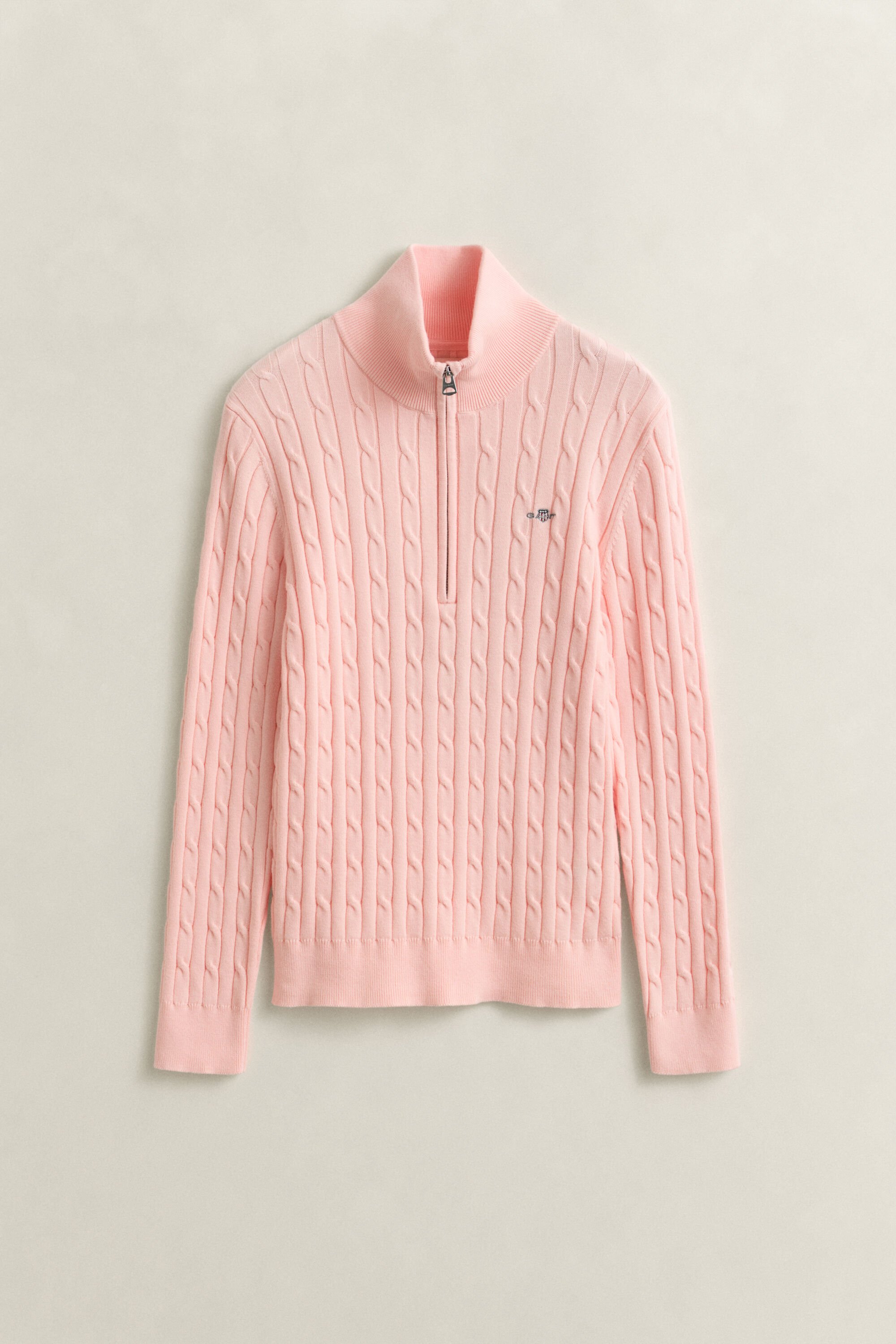 Kabelstickad tröja med half-zip