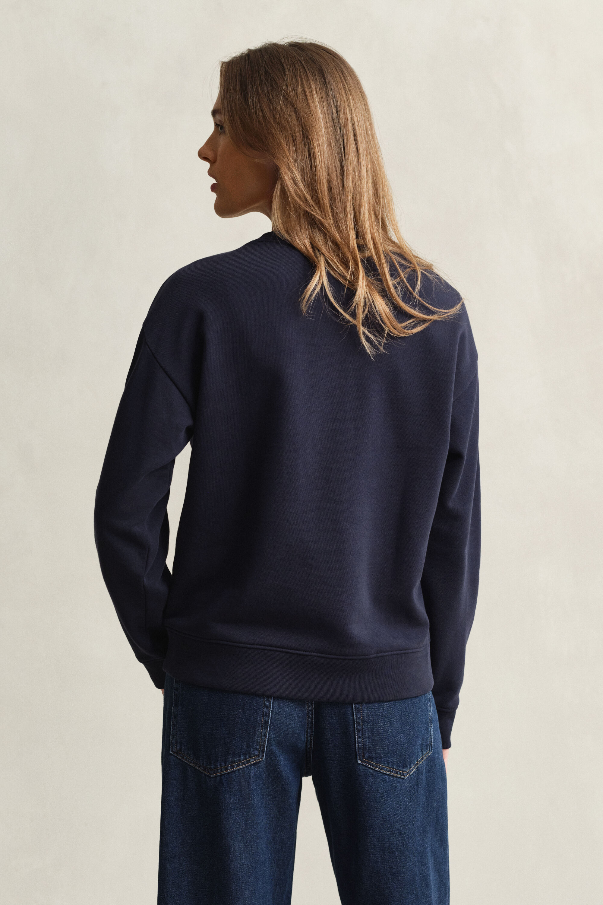 Rundhalsad sweatshirt med tryck