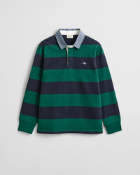 Randig Heavy Rugger med chambraykrage