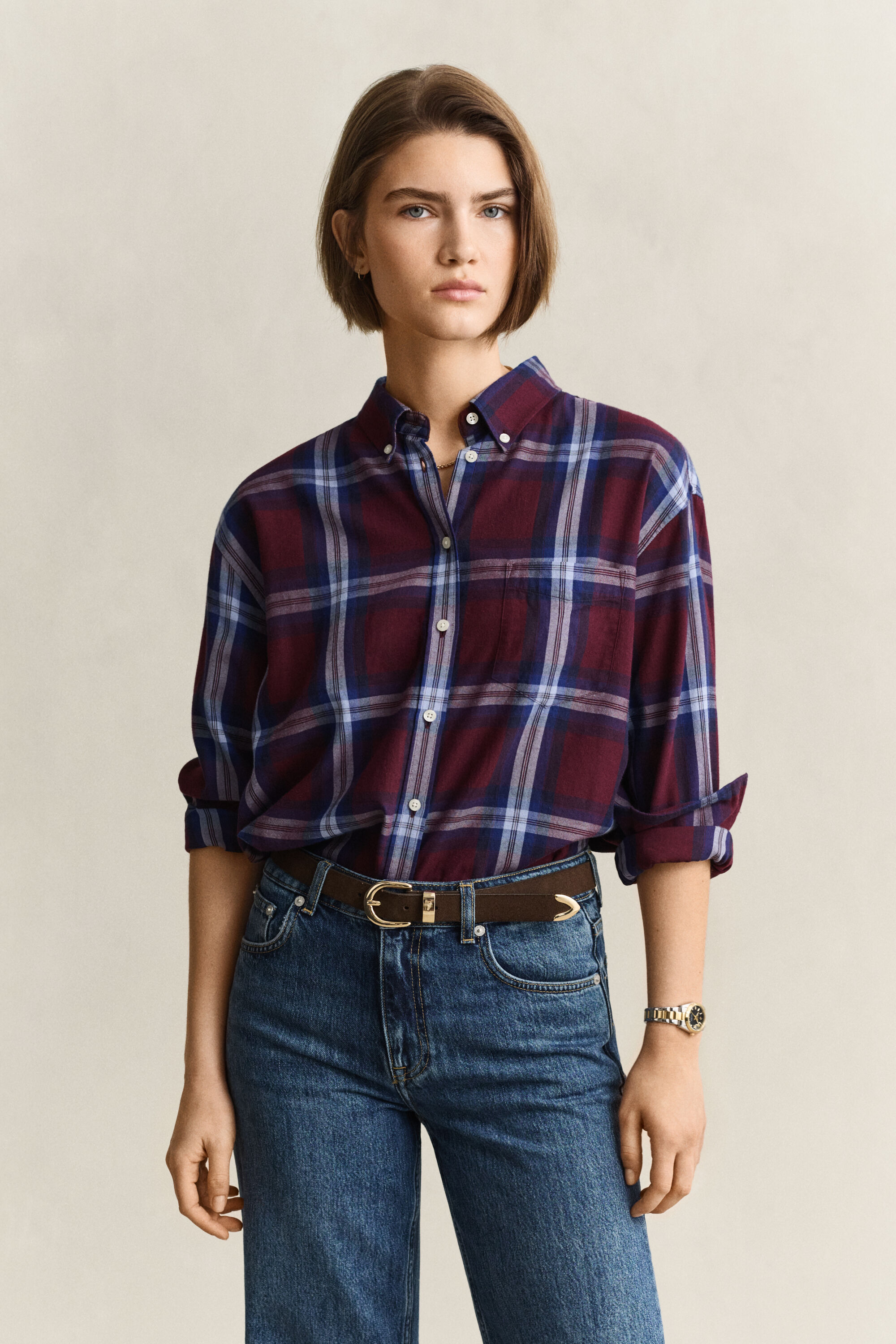 Relaxed fit flanellskjorta