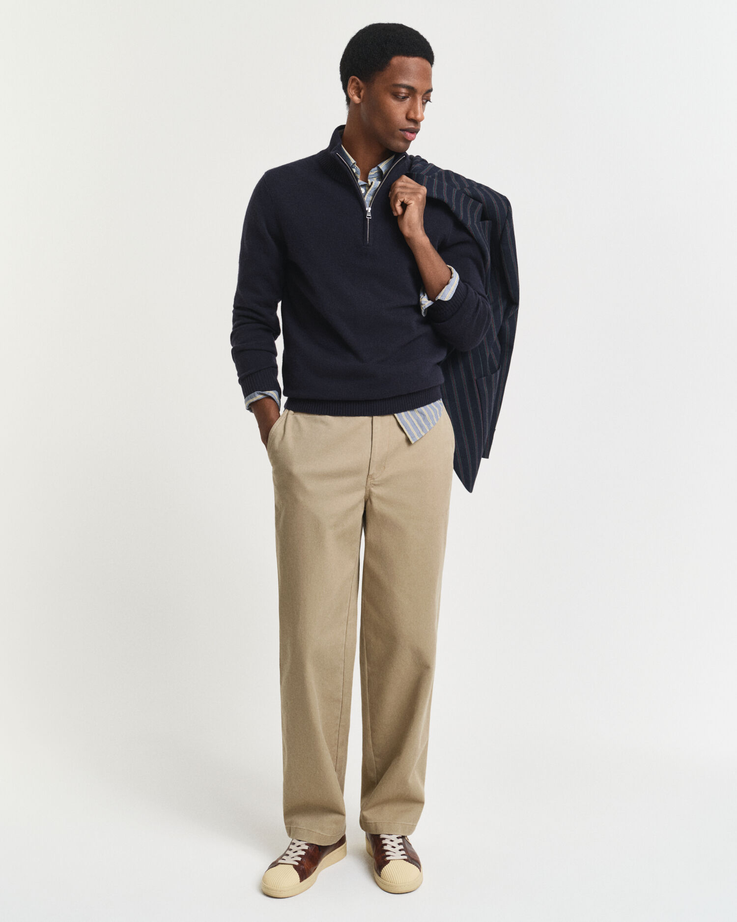 Kashmirtröja med half-zip