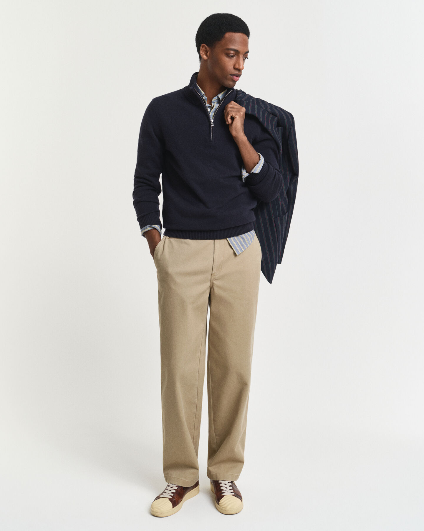 Kashmirtröja med half-zip