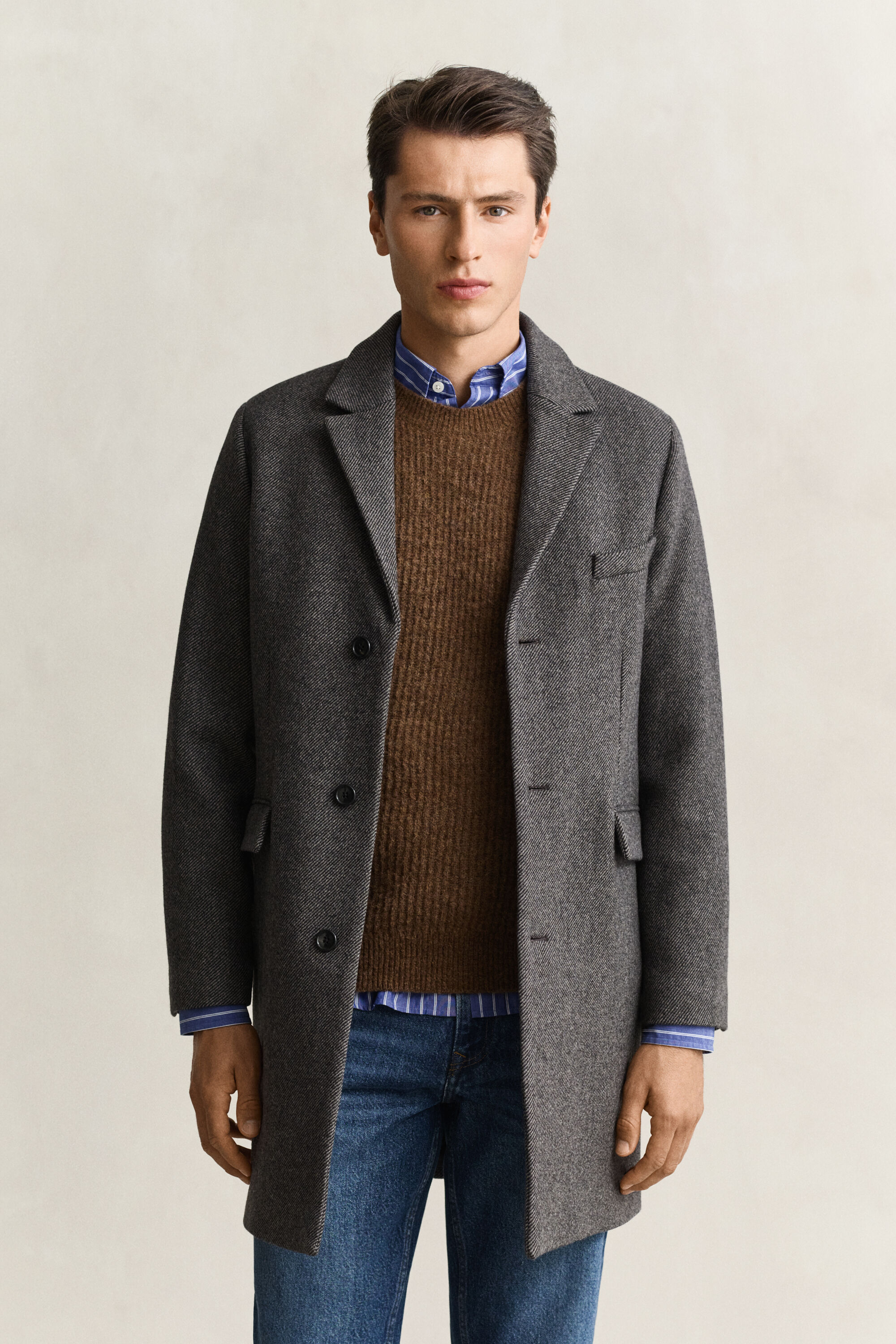 Tvåfärgad yllerock