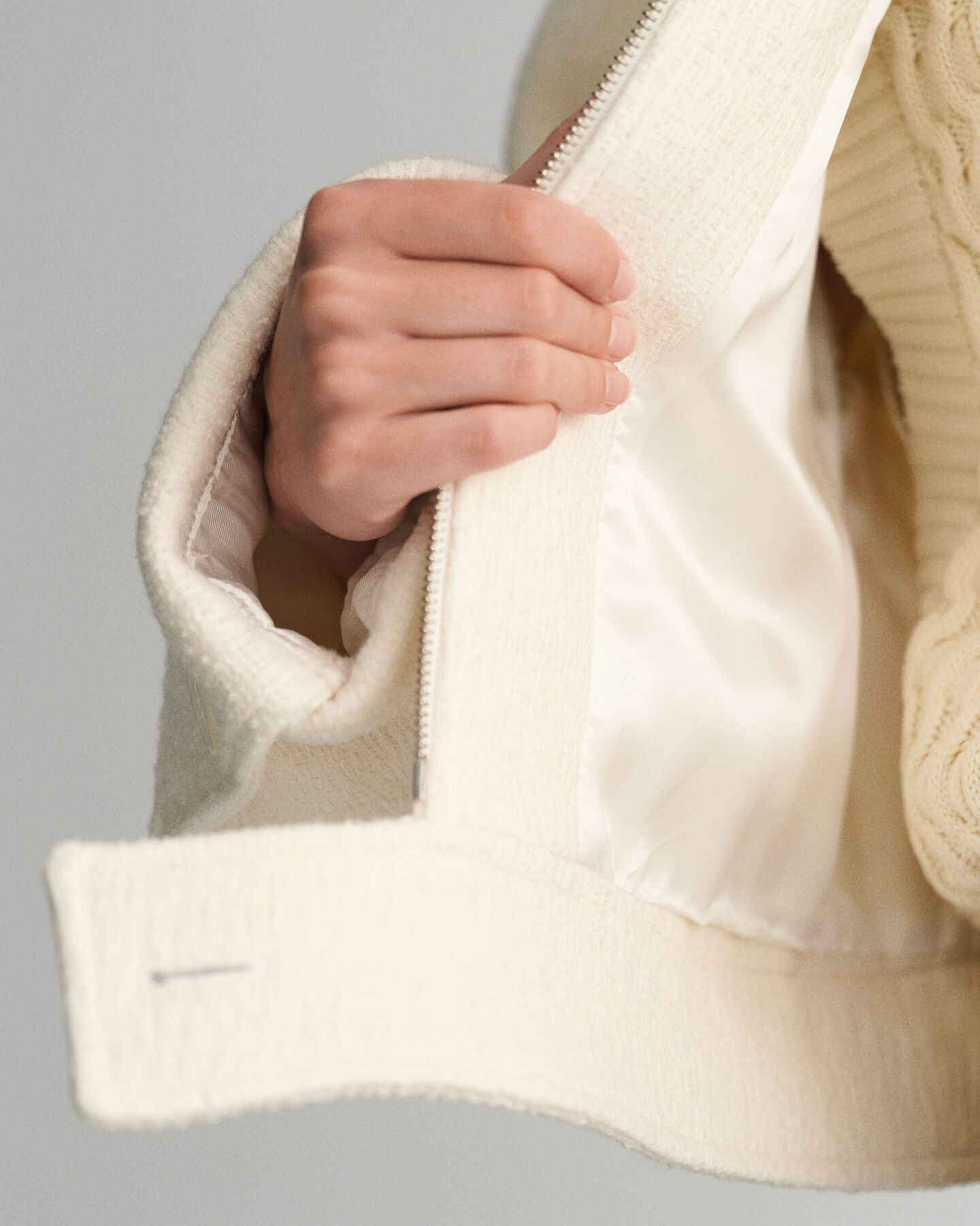 Cropped boucl&eacute;jacka