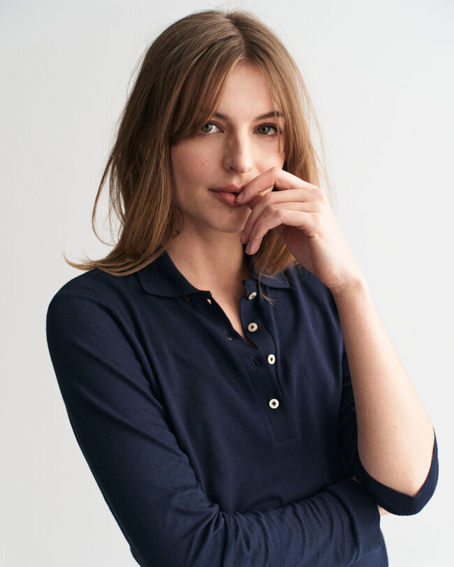 Sömlös långärmad pikétröja