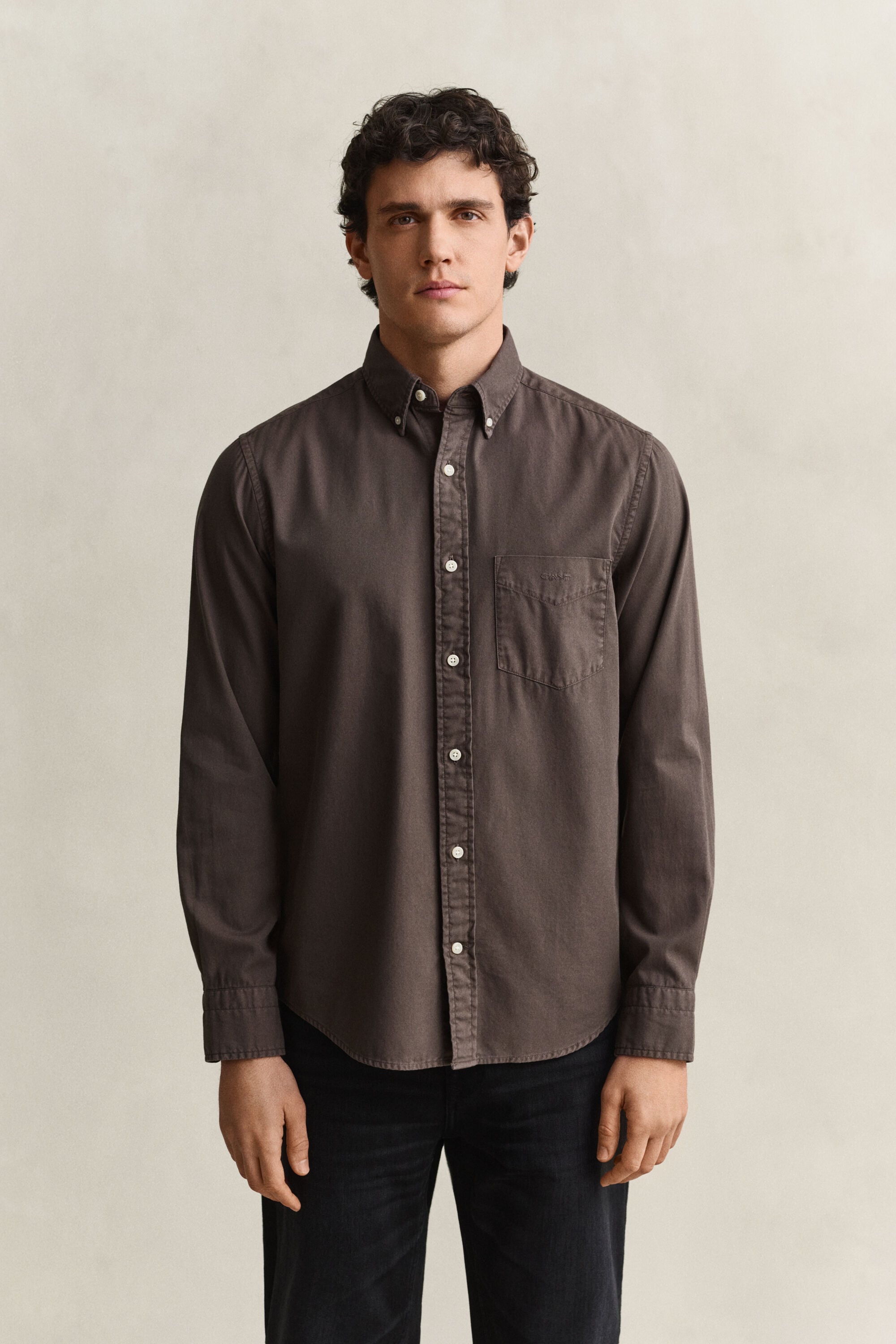 Regular fit twillskjorta