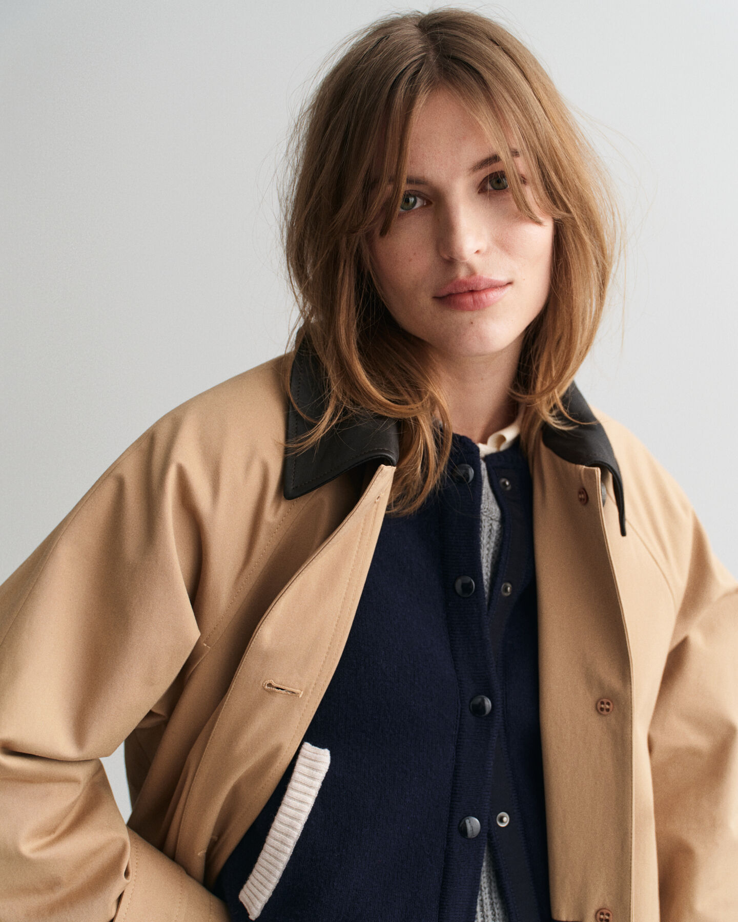 Car Coat med skinnkrage