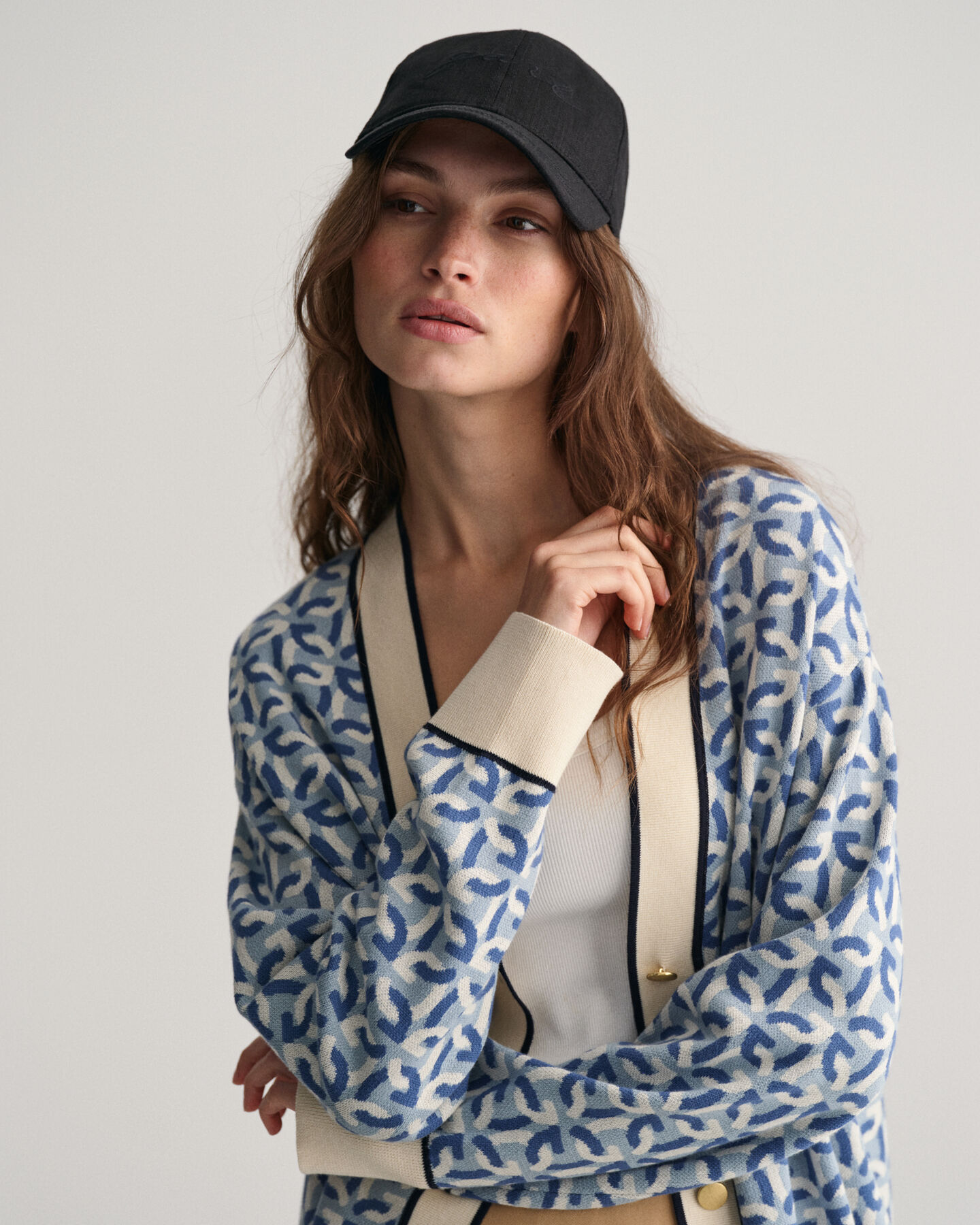 Jacquard G stickad kofta