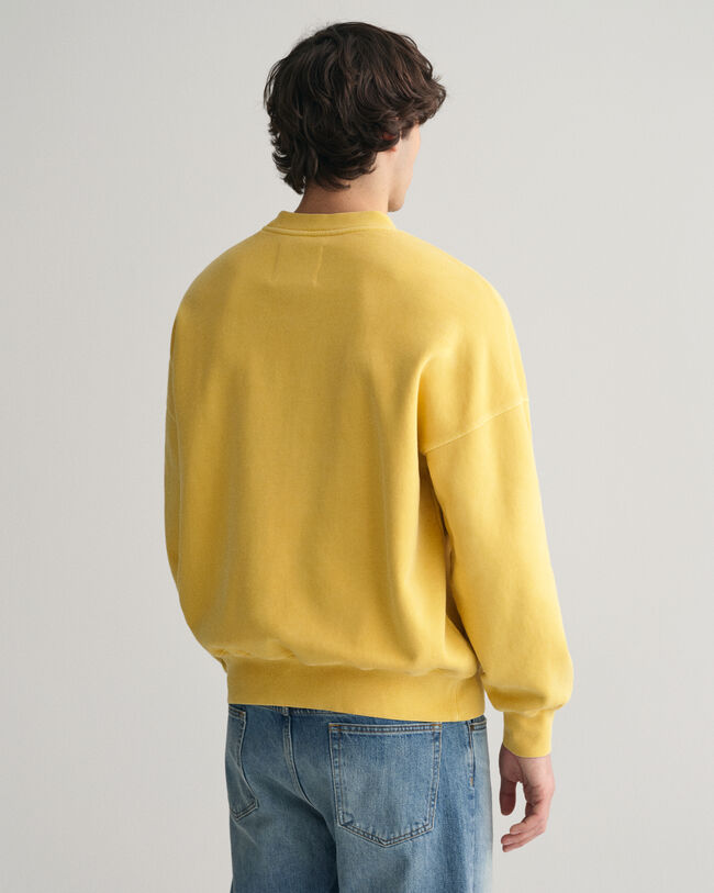 Rundhalsad sweatshirt i vintagetv&auml;tt