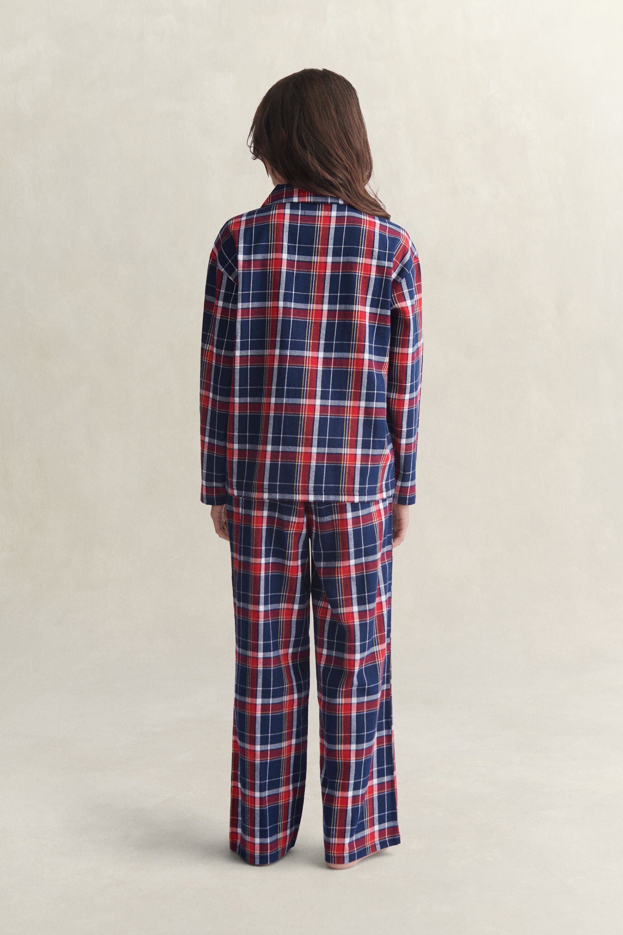 Teens skotskrutigt pyjamasset i flanell