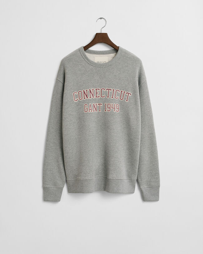 Sweatshirt med rund halsringning och collegemotiv