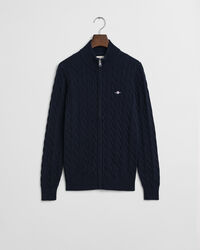 Teens kabelstickad kofta med dragkedja