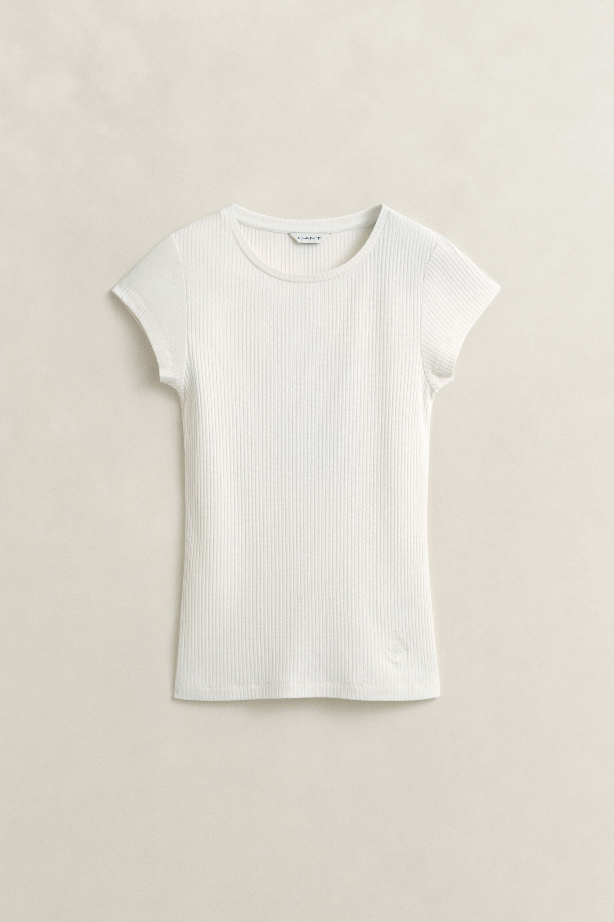 Slim fit ribbstickad T-shirt