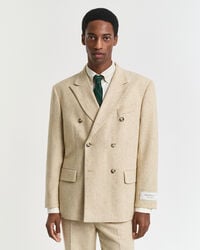 Relaxed fit kostymkavaj med fiskbensmönster