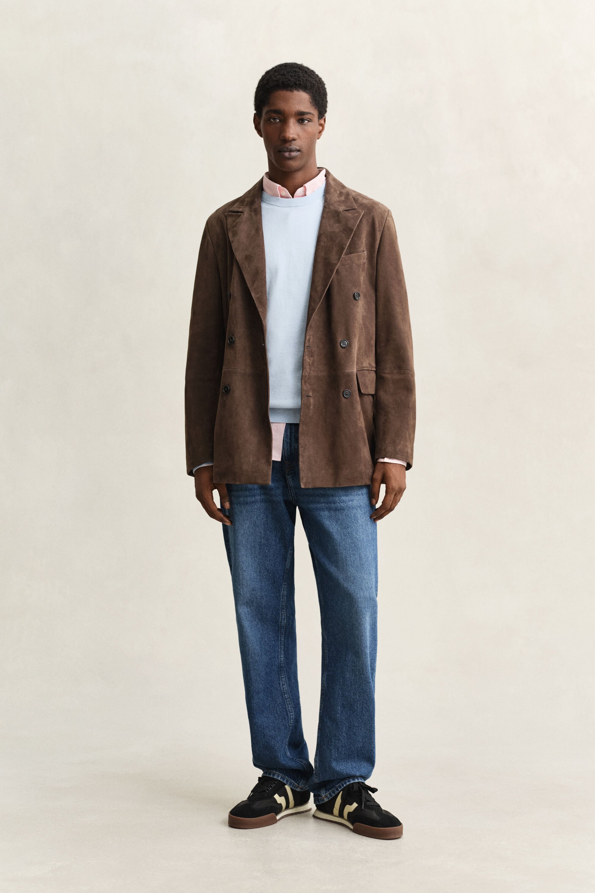 Rundhalsad tröja i bomull