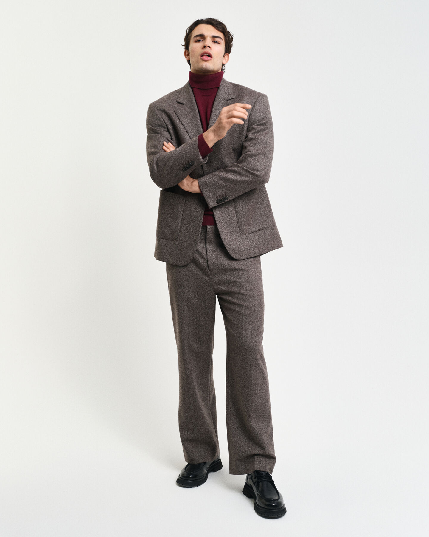 Tröja med polokrage i extra fin merinoull