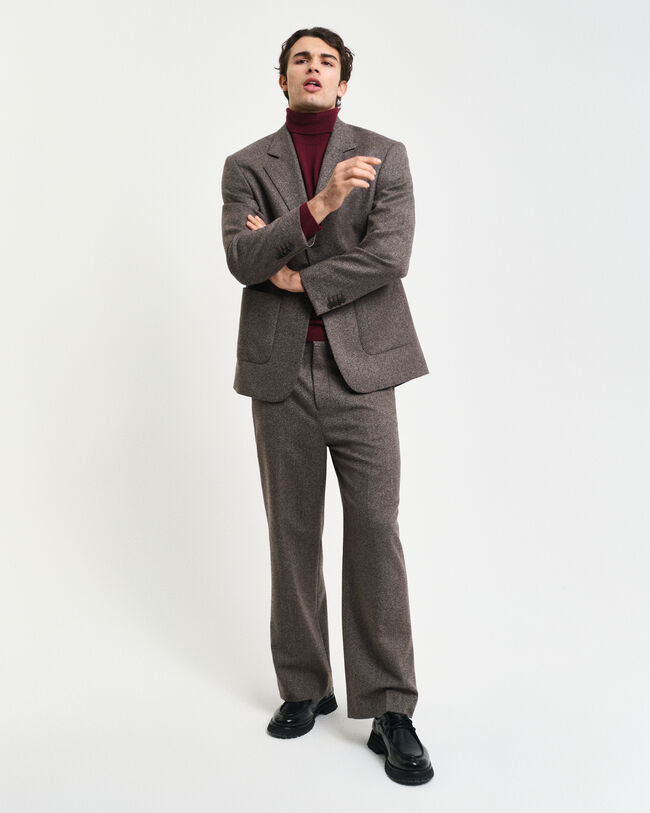 Tröja med polokrage i extra fin merinoull