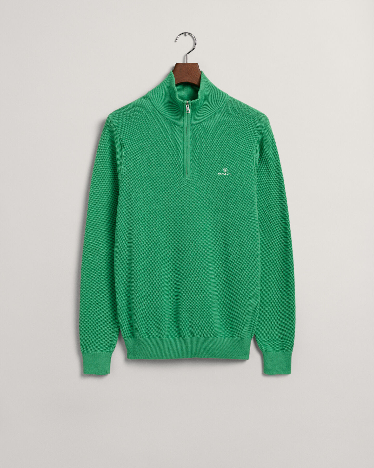 Half-zip tr&ouml;ja i bomullspik&eacute;