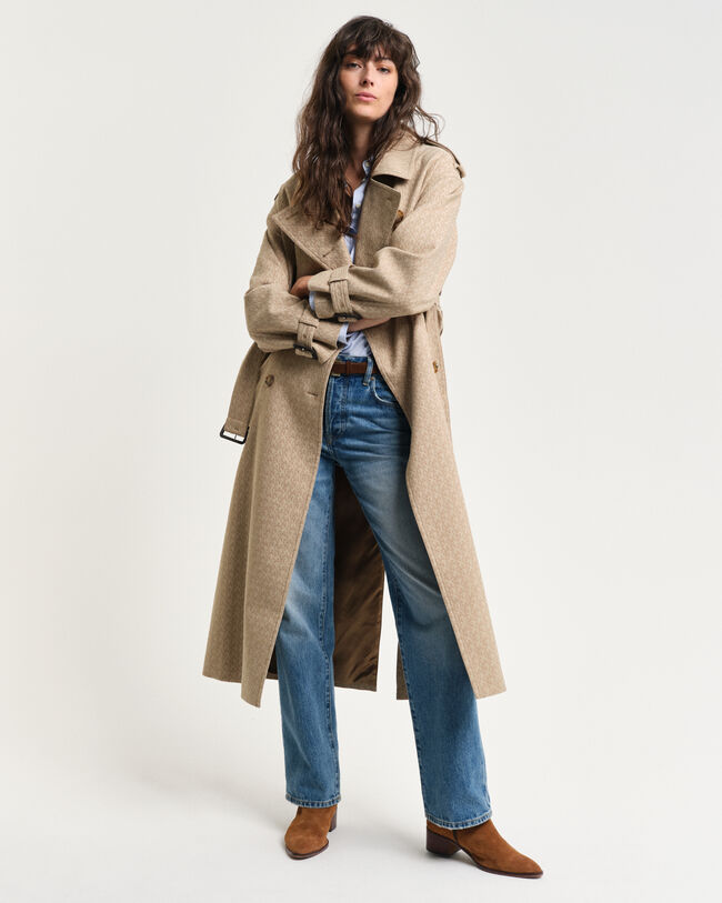 Trenchcoat i jacquard med monogram