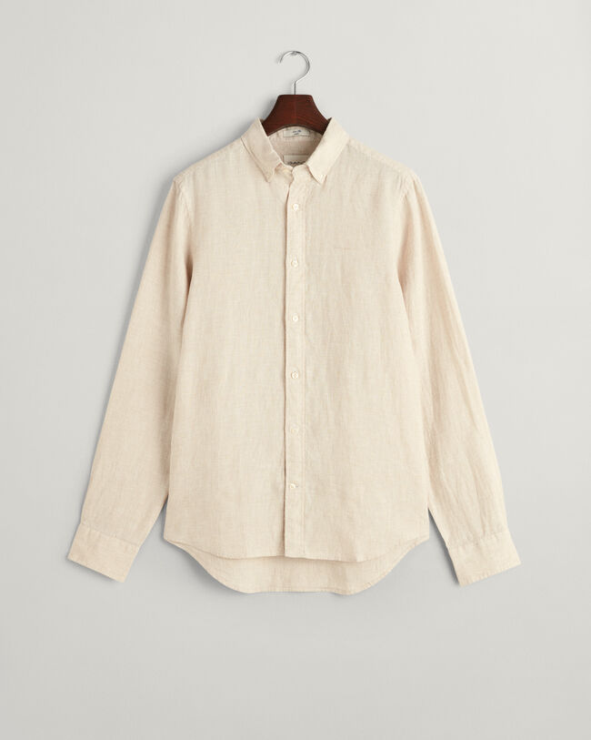 Slim fit hundtandsm&ouml;nstrad linneskjorta