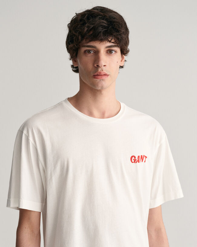 T-shirt med tv&auml;ttat tryck