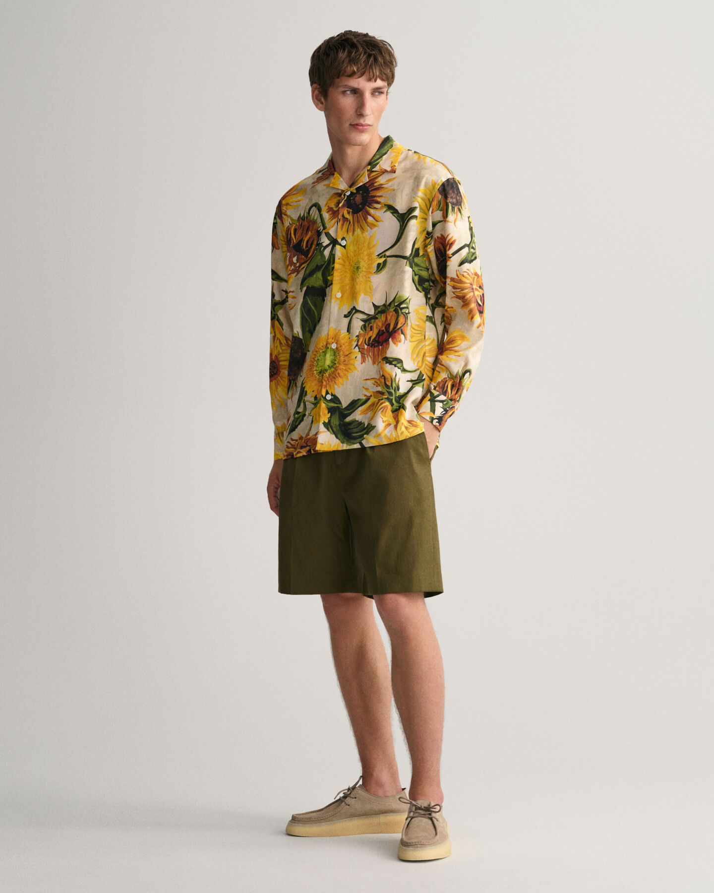 Kostymshorts i bomull och linne