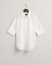 Relaxed fit kort&auml;rmad sidenskjorta