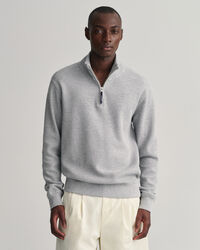 Waffle Texture half-zip sweatshirt