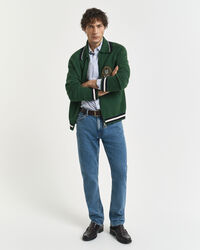 Regular fit klassisk smårutig poplinskjorta