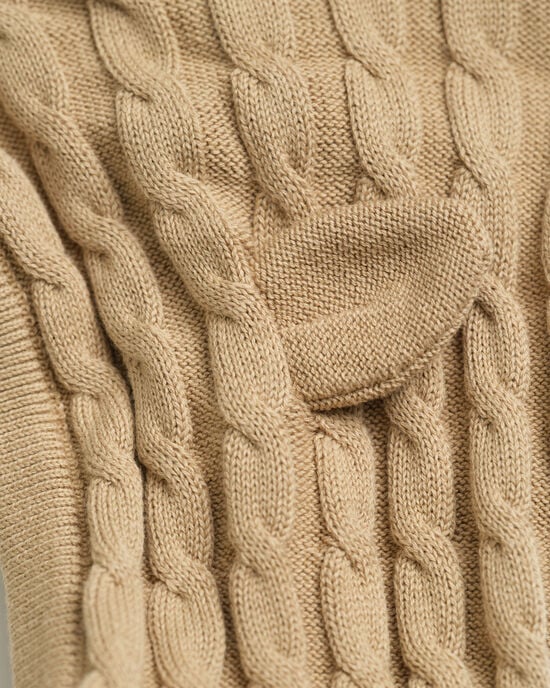 Baby kabelstickad bomullskofta