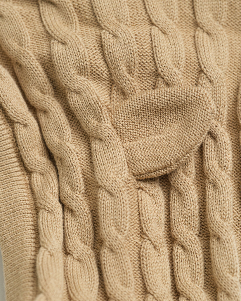 Baby kabelstickad bomullskofta