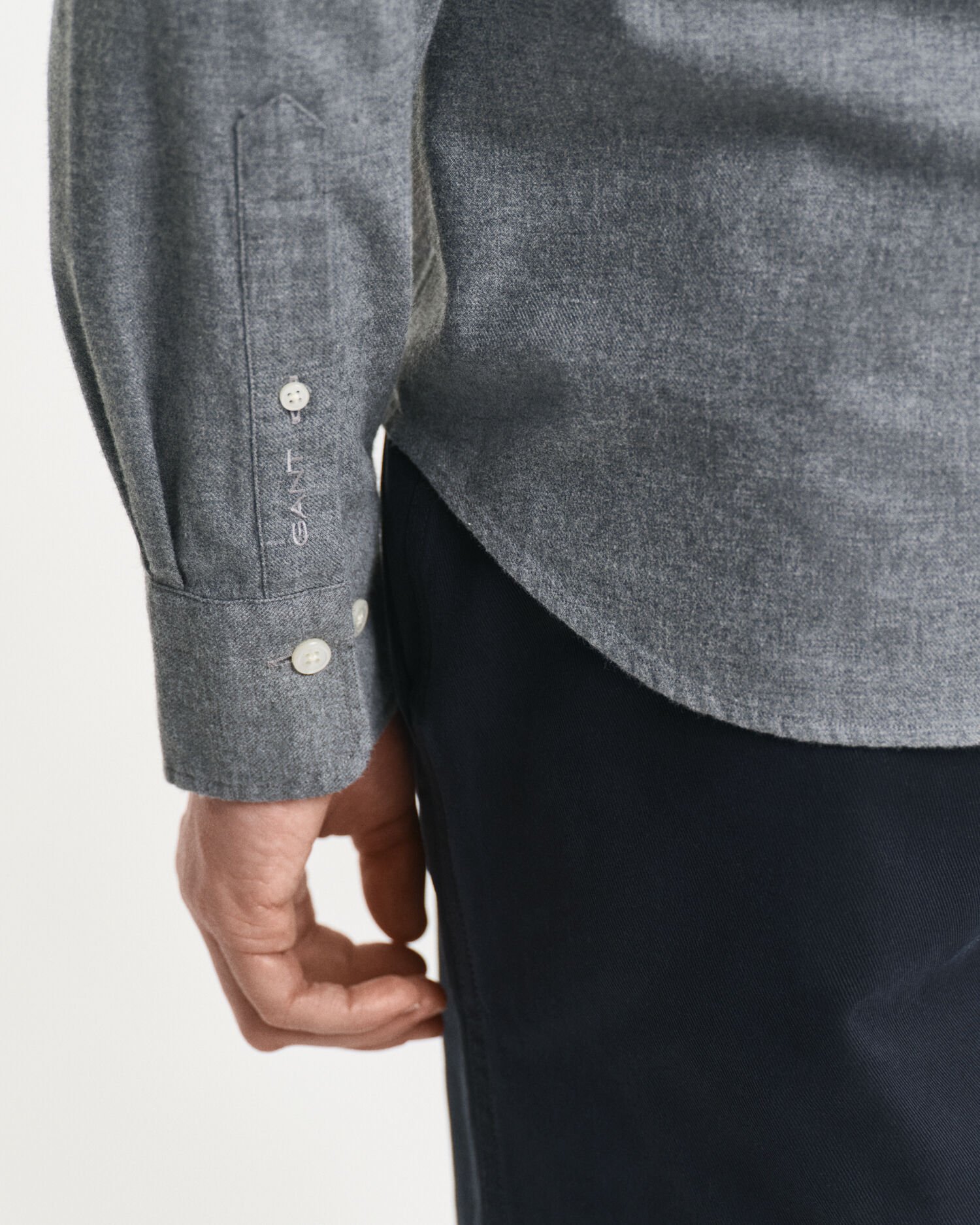 Regular fit melerad flanellskjorta