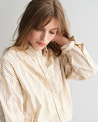 Oversized randig poplinskjorta