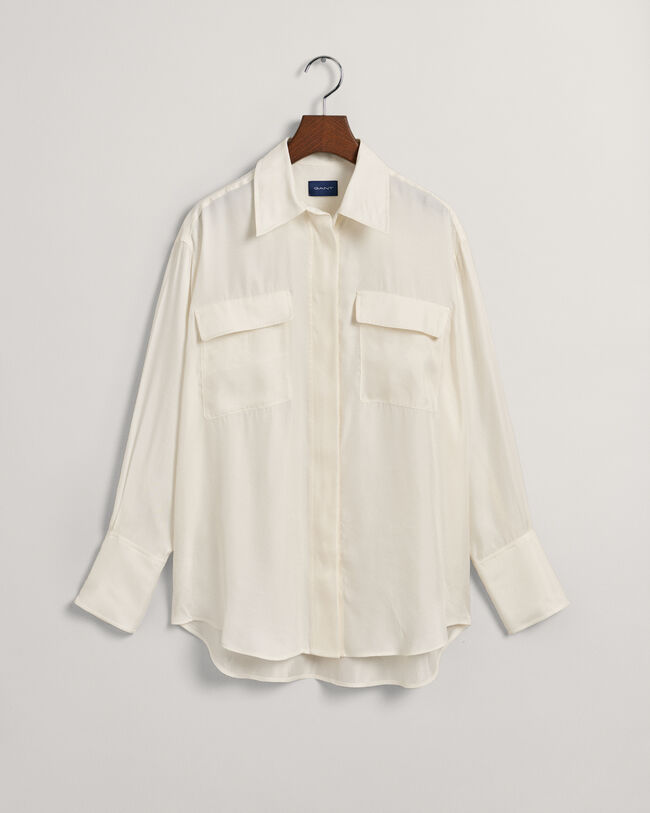 Relaxed fit skjorta med ficka med lock