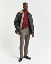 Tröja med half-zip i extra fin merinoull