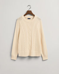 Kabelstickad crew neck tr&ouml;ja