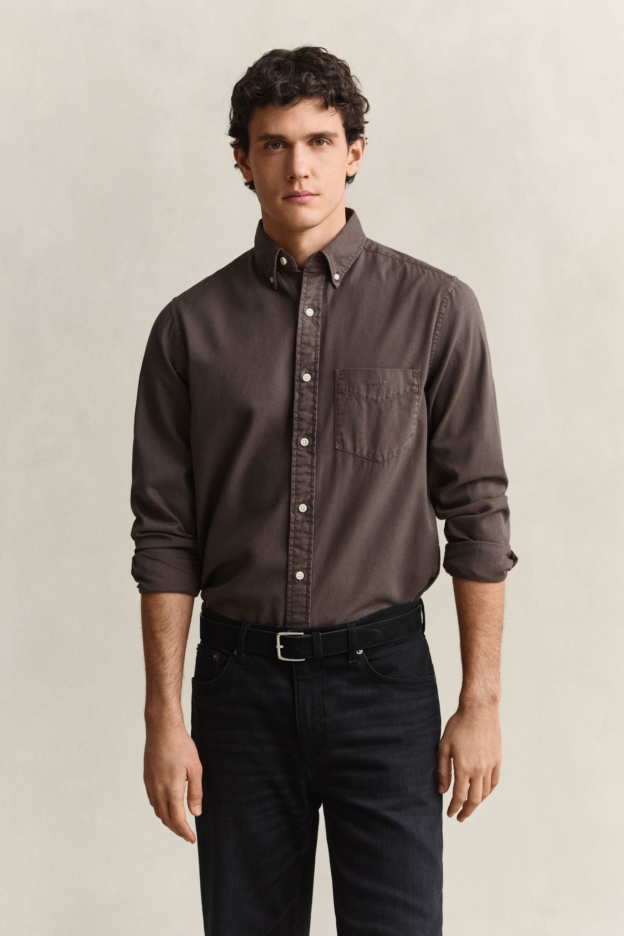 Regular fit twillskjorta