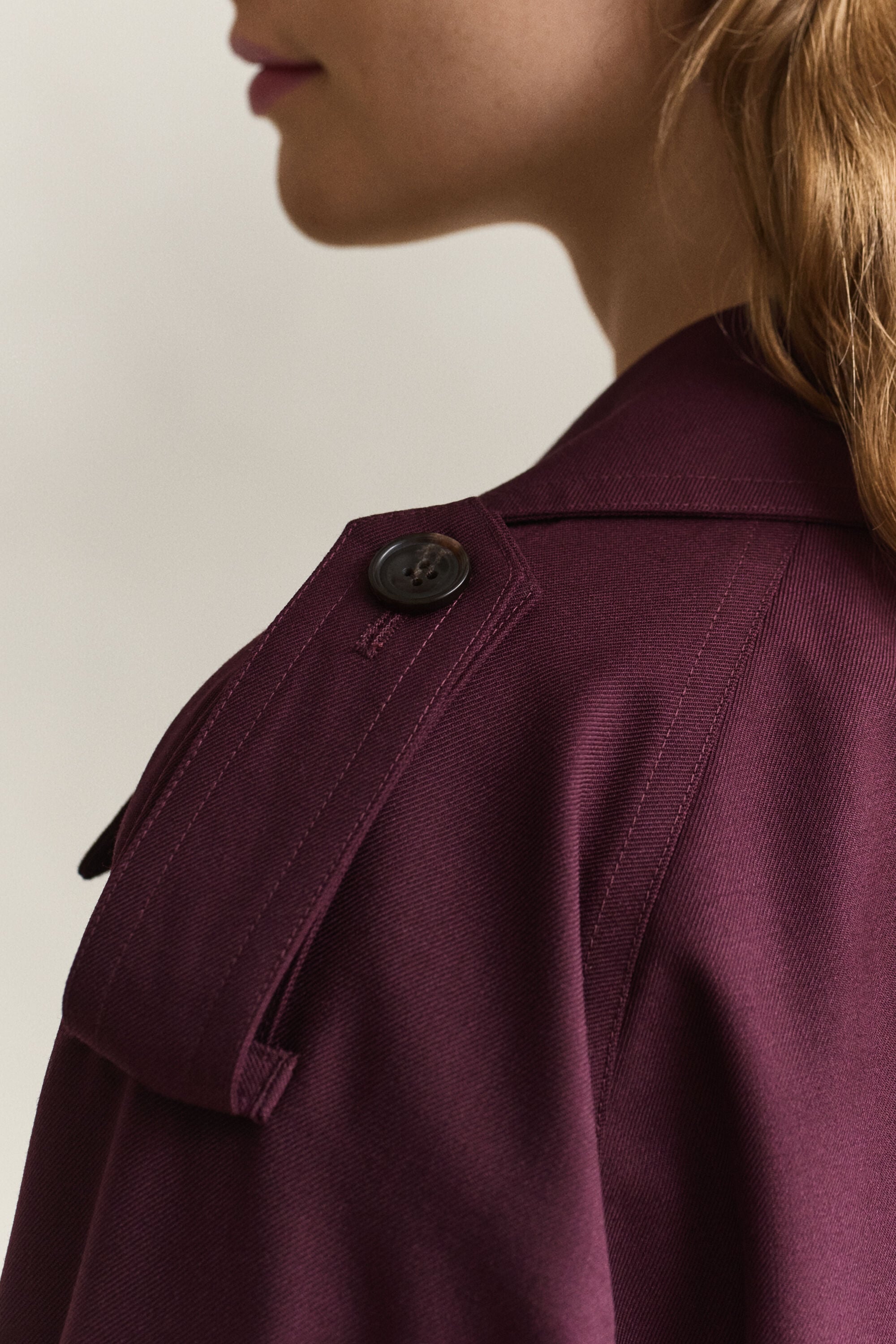 Trenchcoat i ullblandning
