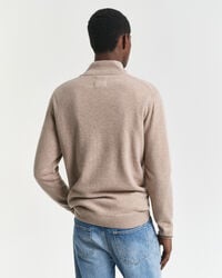 Tröja i superfin lammull med half-zip
