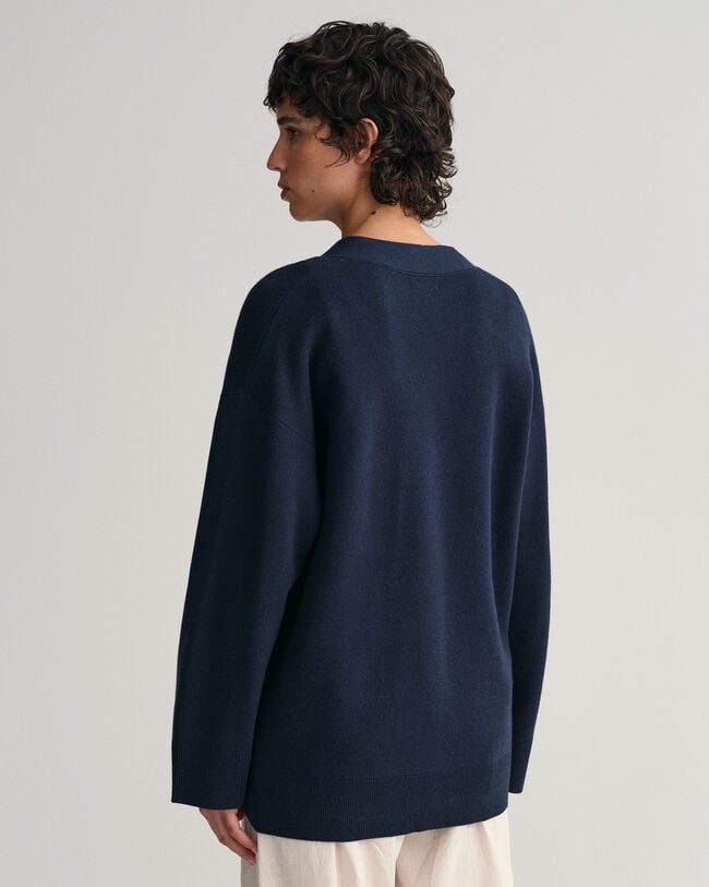 Relaxed fit V-ringad kofta