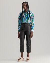 Regular fit paisleyskjorta i bomullssiden